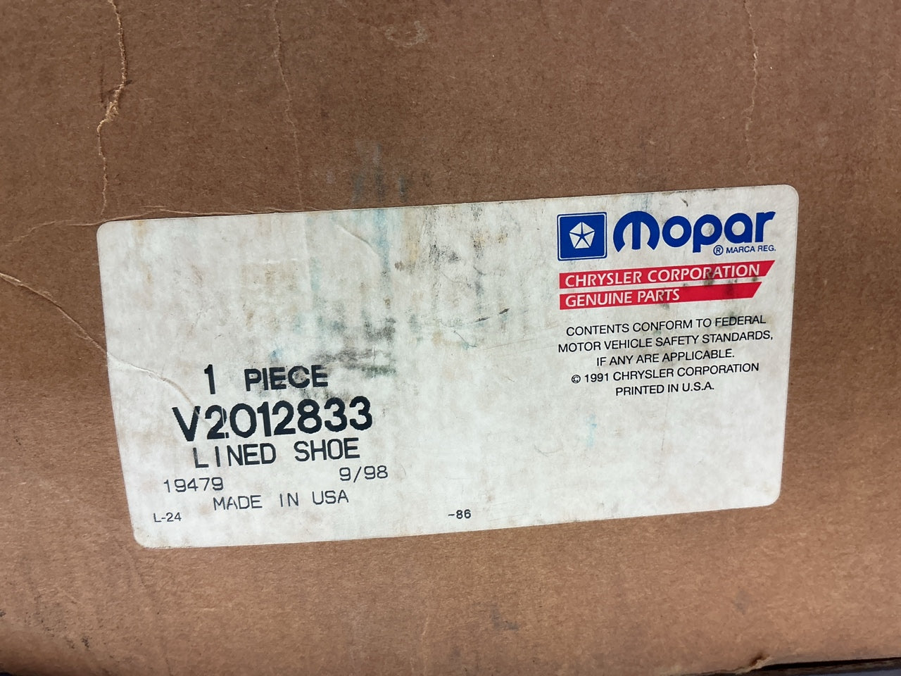 NOS Genuine OEM Mopar V2012833 Brake Shoes