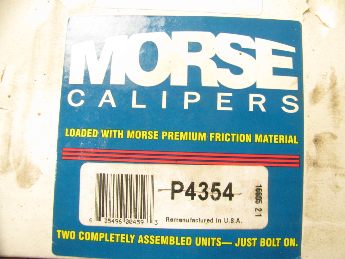 Morse P4354-L Remanufactured Disc Brake Caliper - Front Left Drivers Side