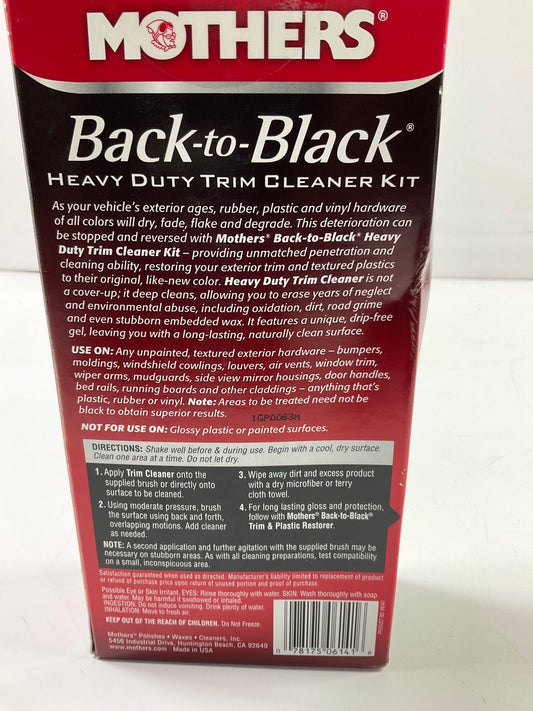 Mothers 06141 Back-to-Black Heavy Duty Trim Cleaner Kit, 12 Fl. Oz.
