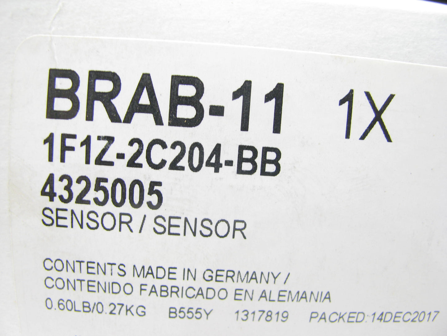 ABS Wheel Speed Sensor Front Left Motorcraft BRAB-11 For 01-05 Taurus, Sable