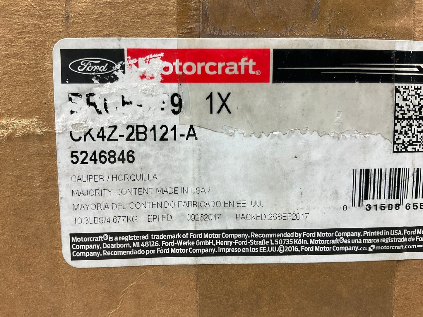 Motorcraft BRCF-279 Front Left Brake Caliper - CK4Z-2B121-A