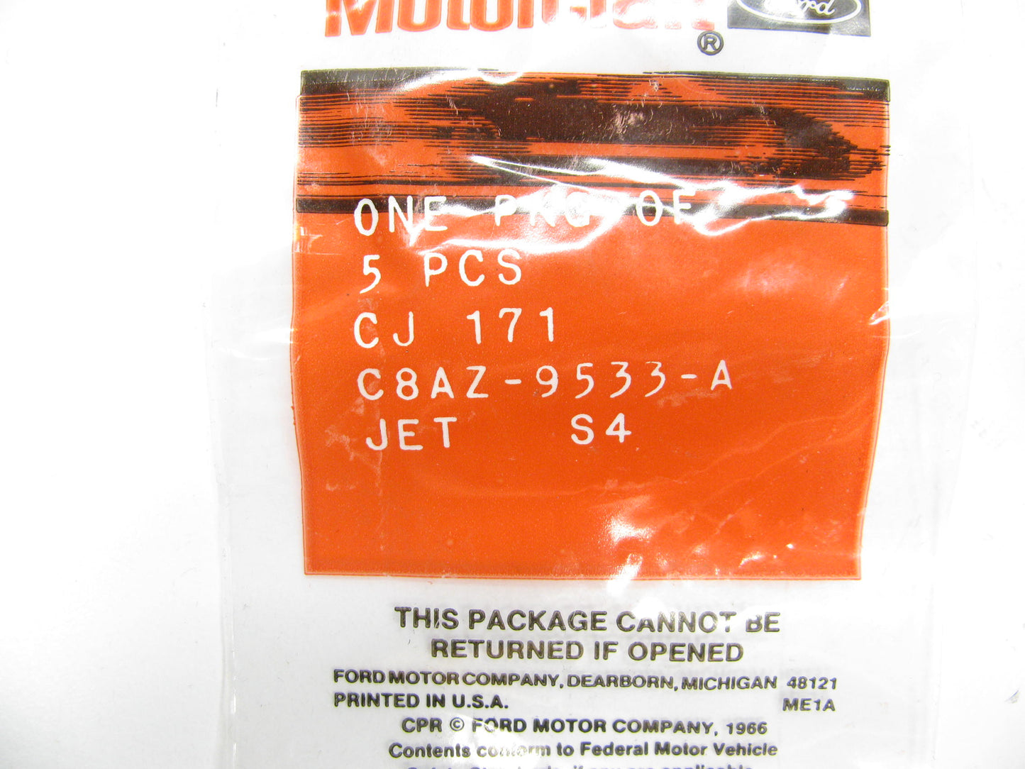 NOS Motorcraft CJ171 Carburetor Jets CJ171 / C8AZ-9533-A ( 120-404) .104''