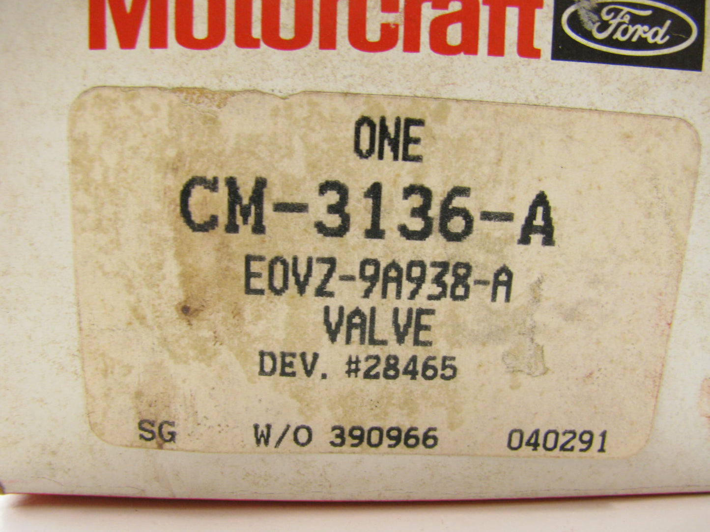 Motorcraft CM-3136-A Carburetor Venturi Valve for Ford VV 2-BBL 5.8L-V8