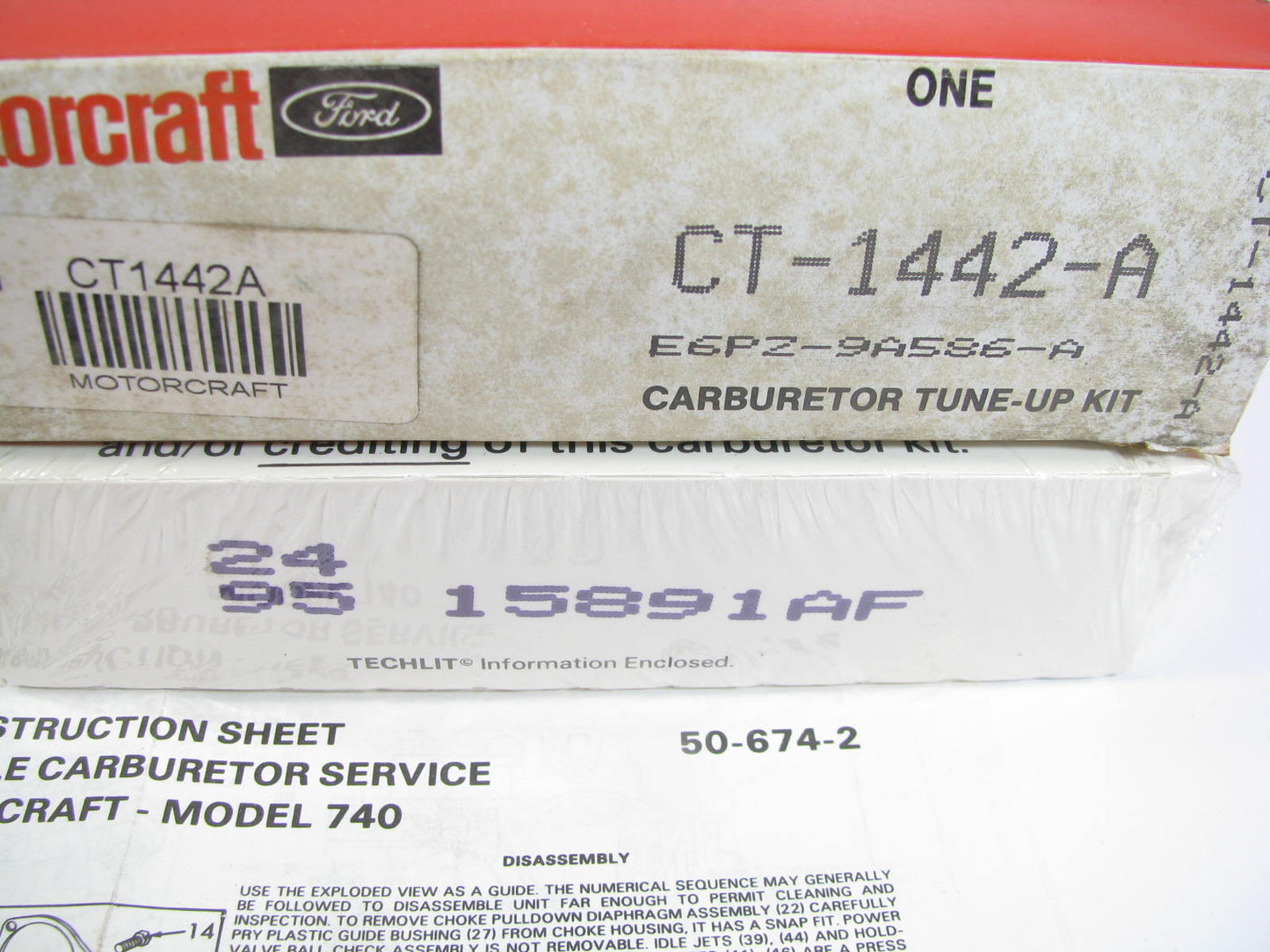 Motorcraft CT-1442A Carburetor Rebuild Kit Repair Kit For Holley Weber 740