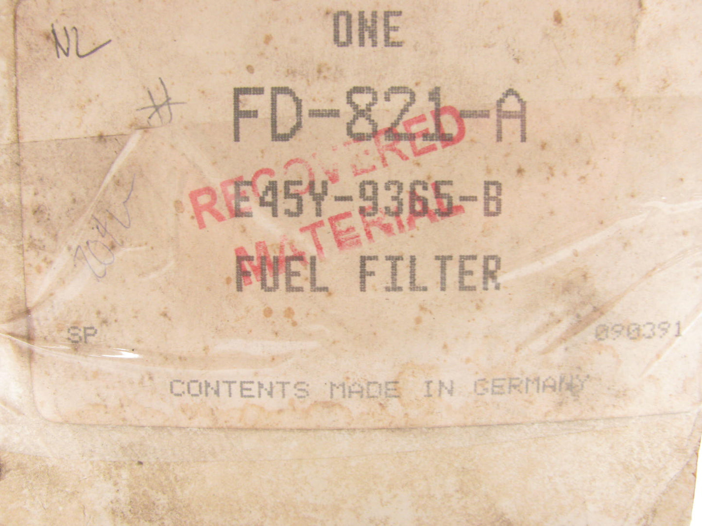 Motorcraft FD821A Fuel Water Seperator Filter 84-85 Lincoln 2.4L Diesel, 524td