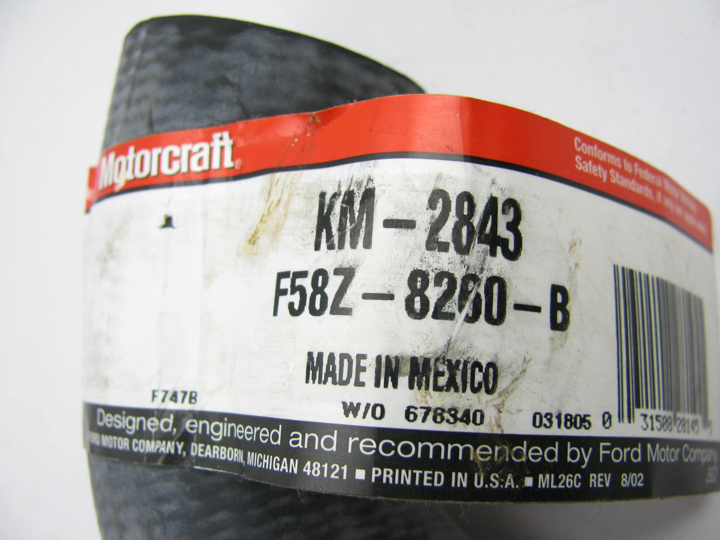 NEW OEM Motorcraft KM-2843 UPPER Radiator Coolant Hose 95 Ford Windstar 3.8L V6