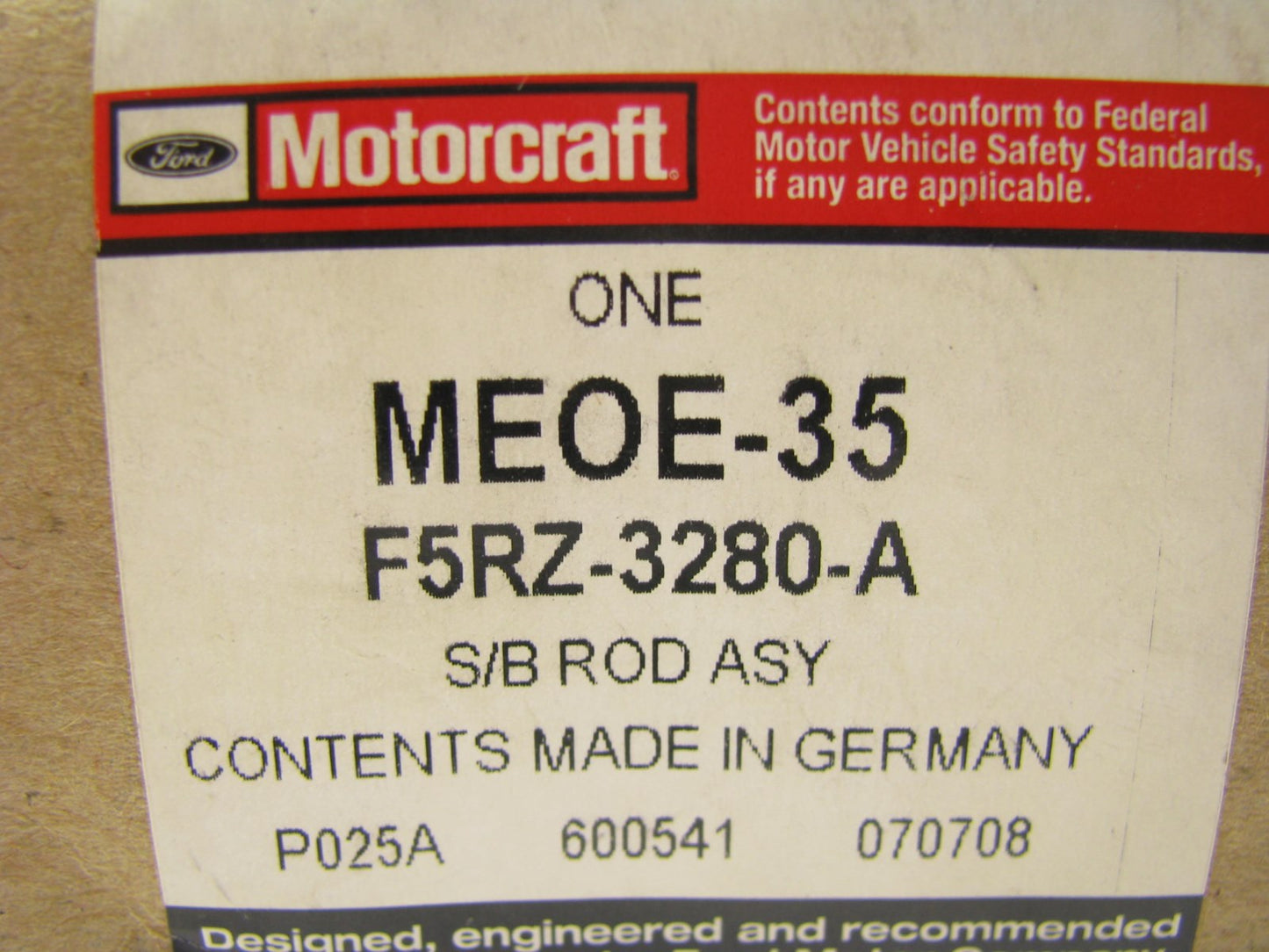 NEW GENUINE Motorcraft MEOE-35 FRONT INNER Steering Tie Rod End F5RZ-3280-A
