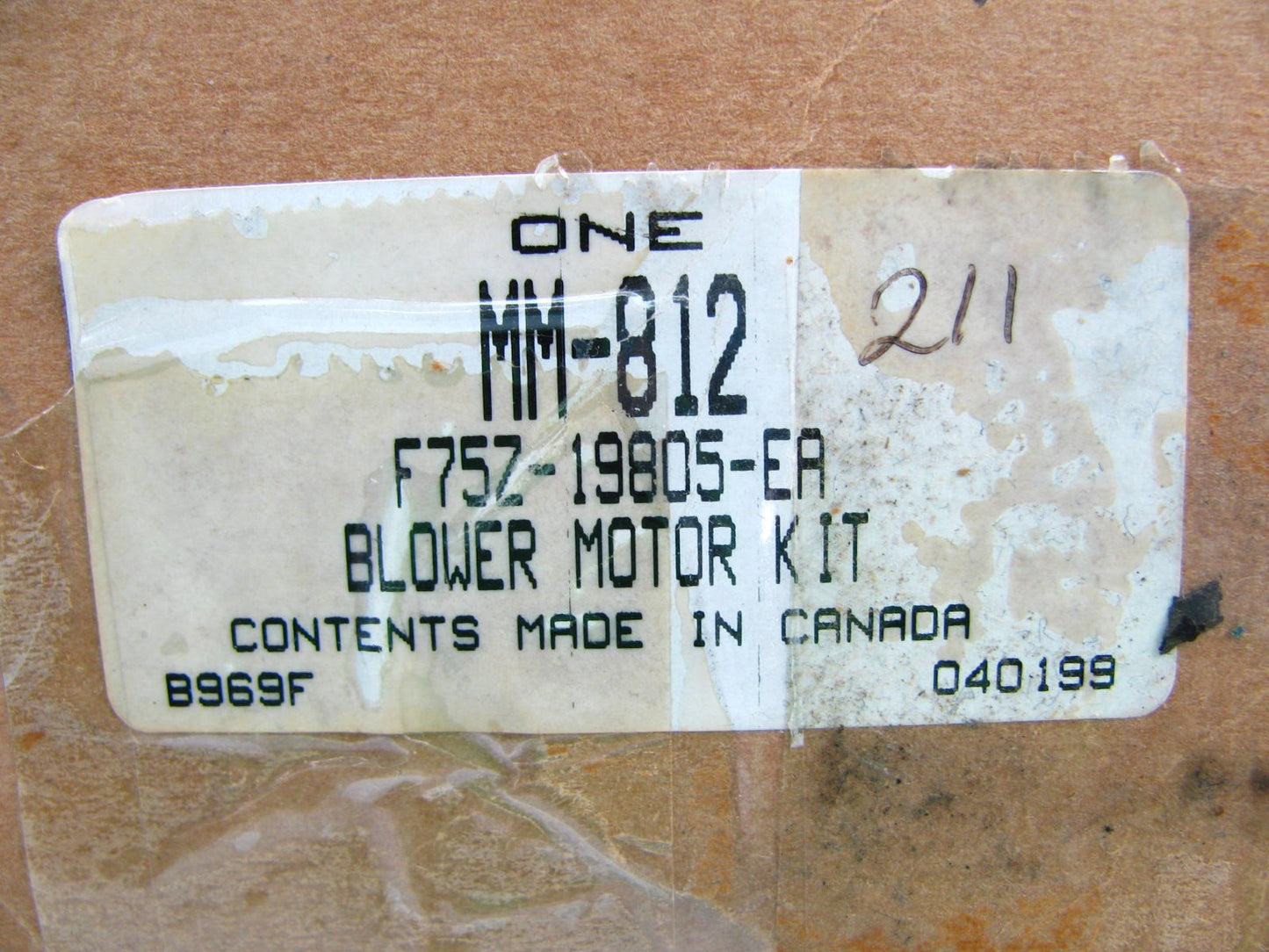 NEW GENUINE OEM Motorcraft MM-812 HVAC Blower Motor (AUXILLARY UNIT / REAR)