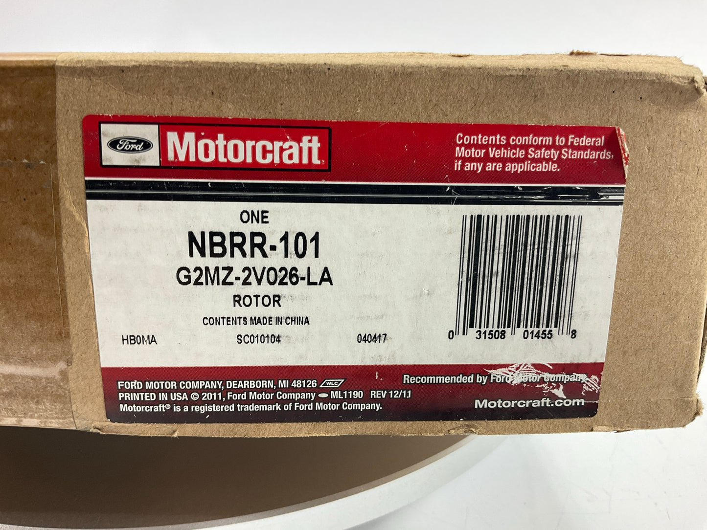 (2) Motorcraft NBRR101 Rear Brake Rotors - 2005-2008 Ford Escape, 05-08 Tribute
