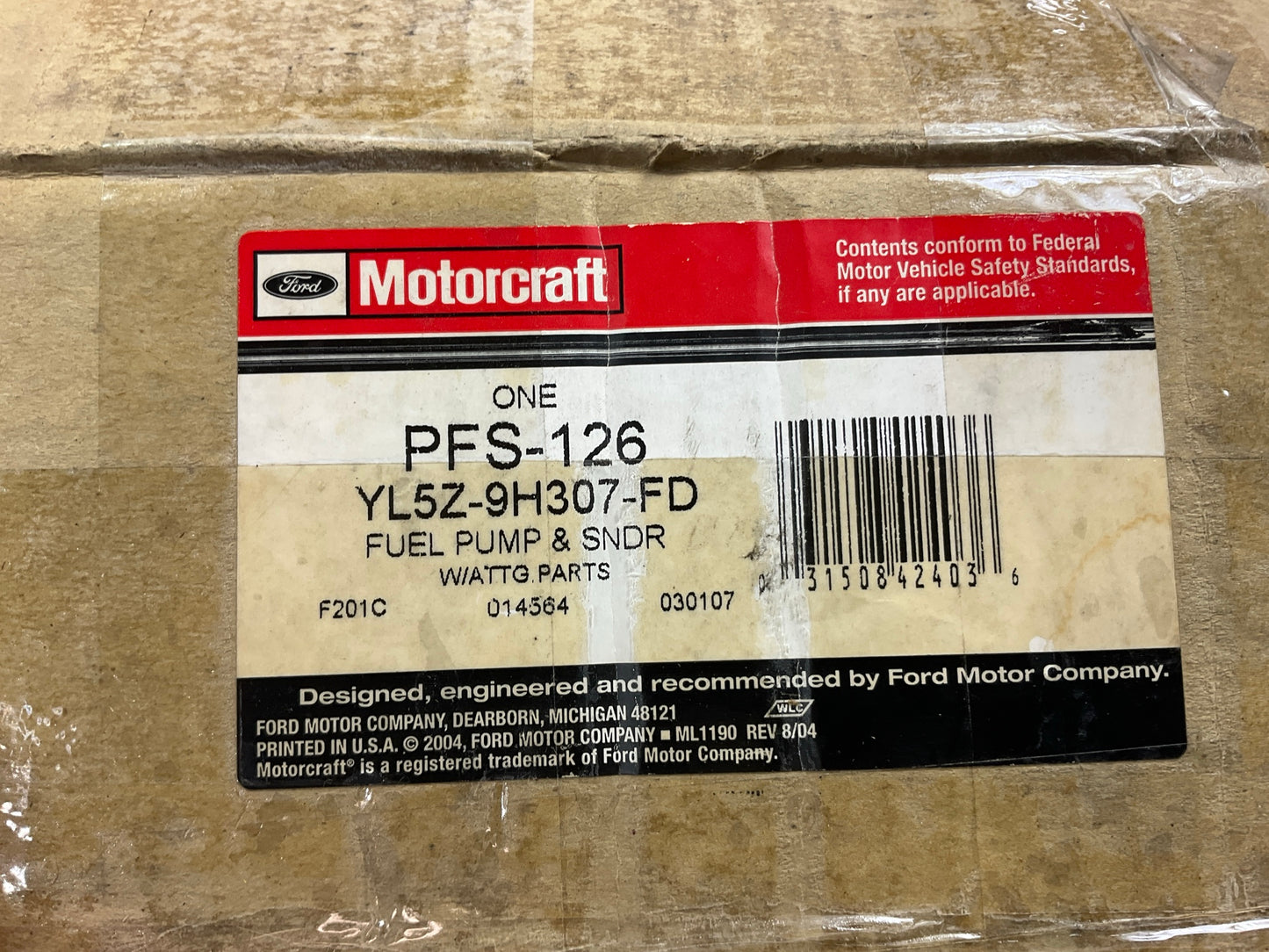Missing A Fuel Line Clip Motorcraft PFS126 Fuel Pump 00-01 Ford Ranger Supercab