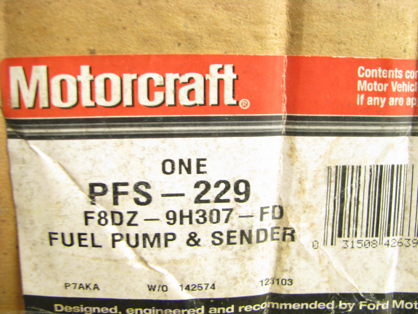 NEW OEM Motorcraft PFS229 Fuel Pump 98-99 Taurus 98 Sable 3.0L DOHC DURATEC ONLY