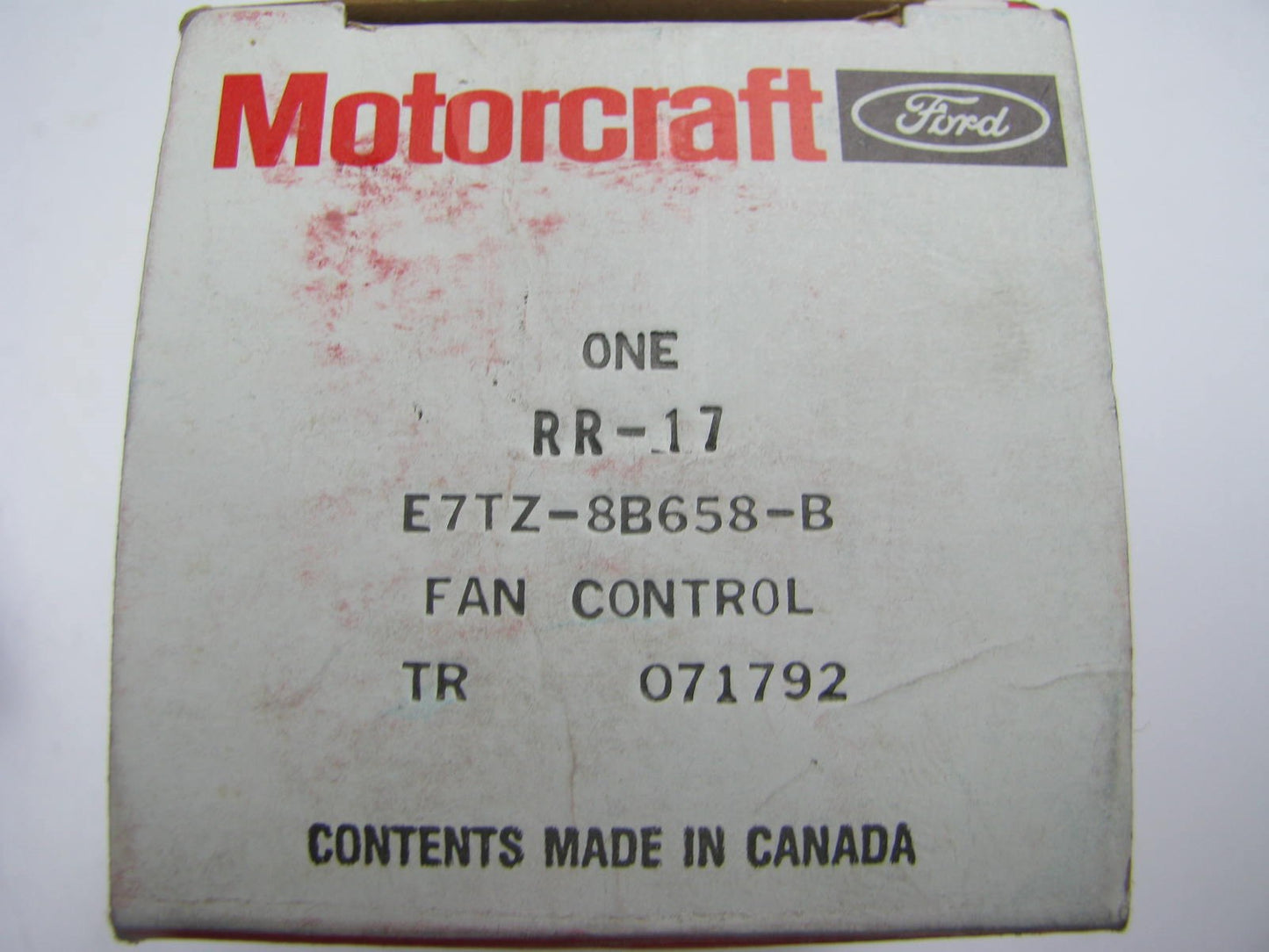 NEW - OEM Motorcraft Engine Cooling Fan Motor Relay RR-17 / E7TB-8B658-AB