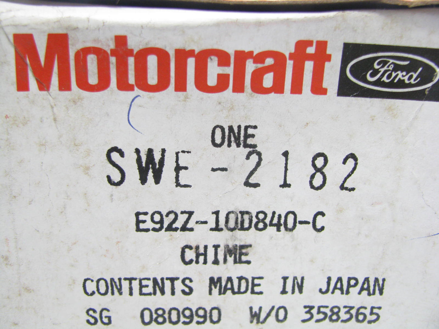Motorcraft SWE-2182 Seat Belt Warning Chime For 1989 Ford Probe W/ AC