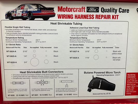 NOS Motorcraft Pro Wire Wiring Harness Repair Took Kit W/ Heat Shrink Connectors
