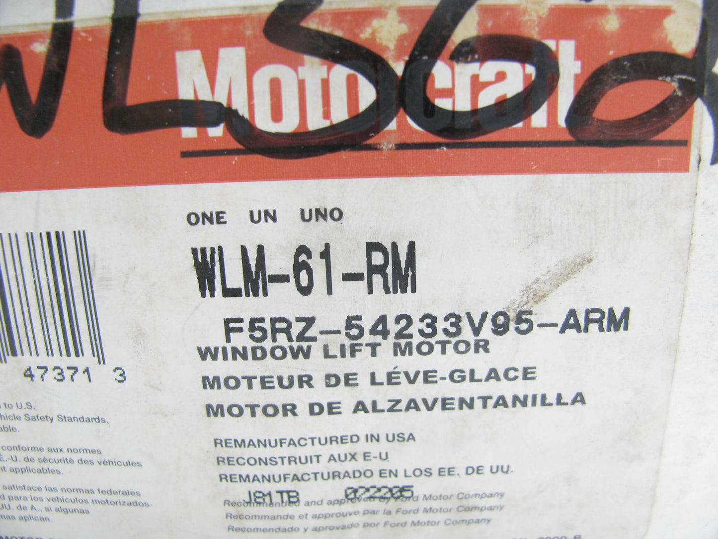 REMAN. Motorcraft WLM-61-RM LEFT Power Window Motor 95-97 Contour 95-96 Mystique
