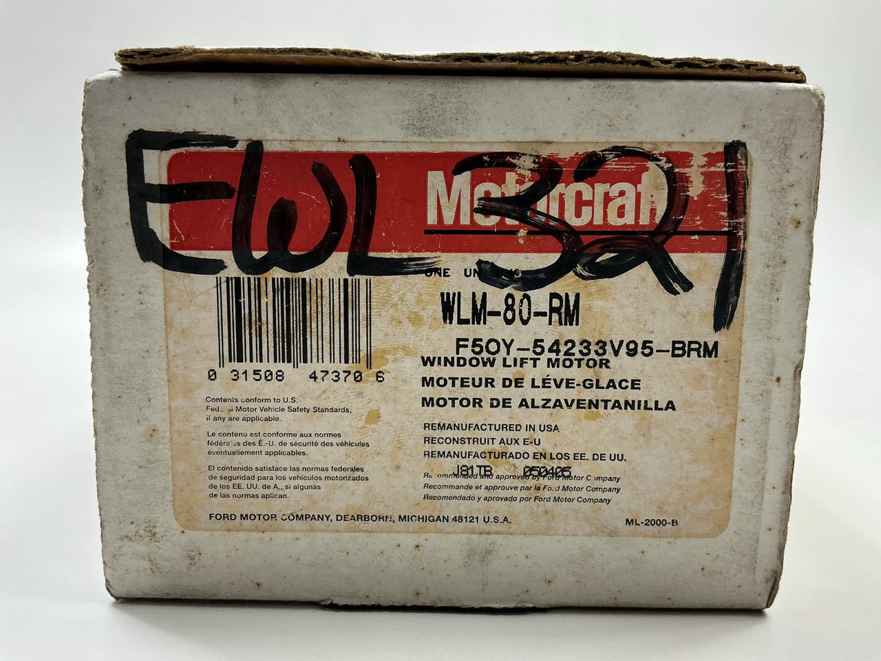 REMAN OEM Motorcraft WLM-80RM Front Left Power Window Motor 1995-02 Continental