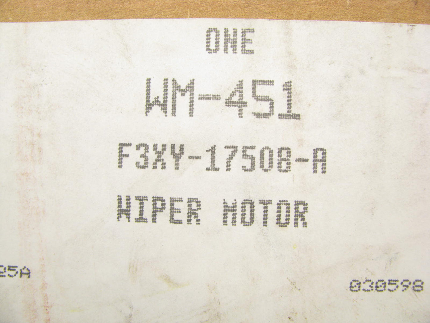 Motorcraft WM-451 Rear Window Wiper Motor 1993 Mercury Villager - F3XY-17508-A