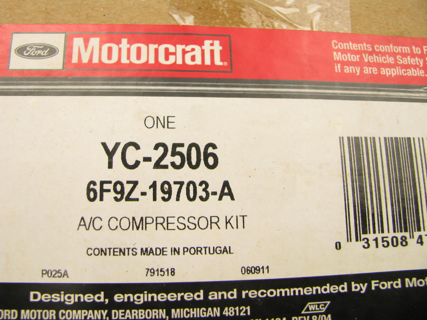OEM Motorcraft YC-2506 A/C Compressor 2005-2007 Ford 3.0L V6 NO CLUTCH