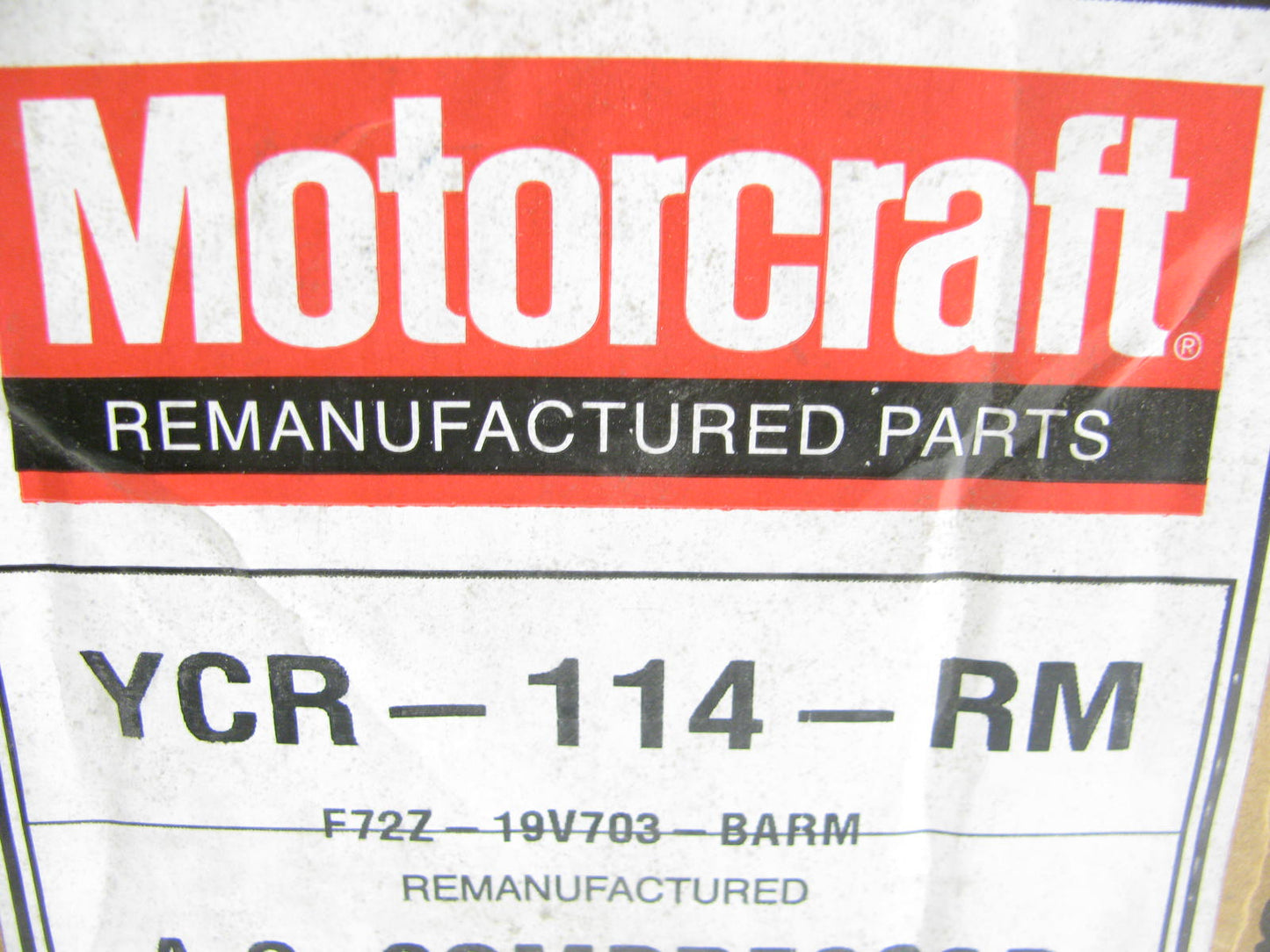 Motorcraft YCR-114-RM Reman A/C Compressor for 1989-92 Ford Probe 2.2L-L4
