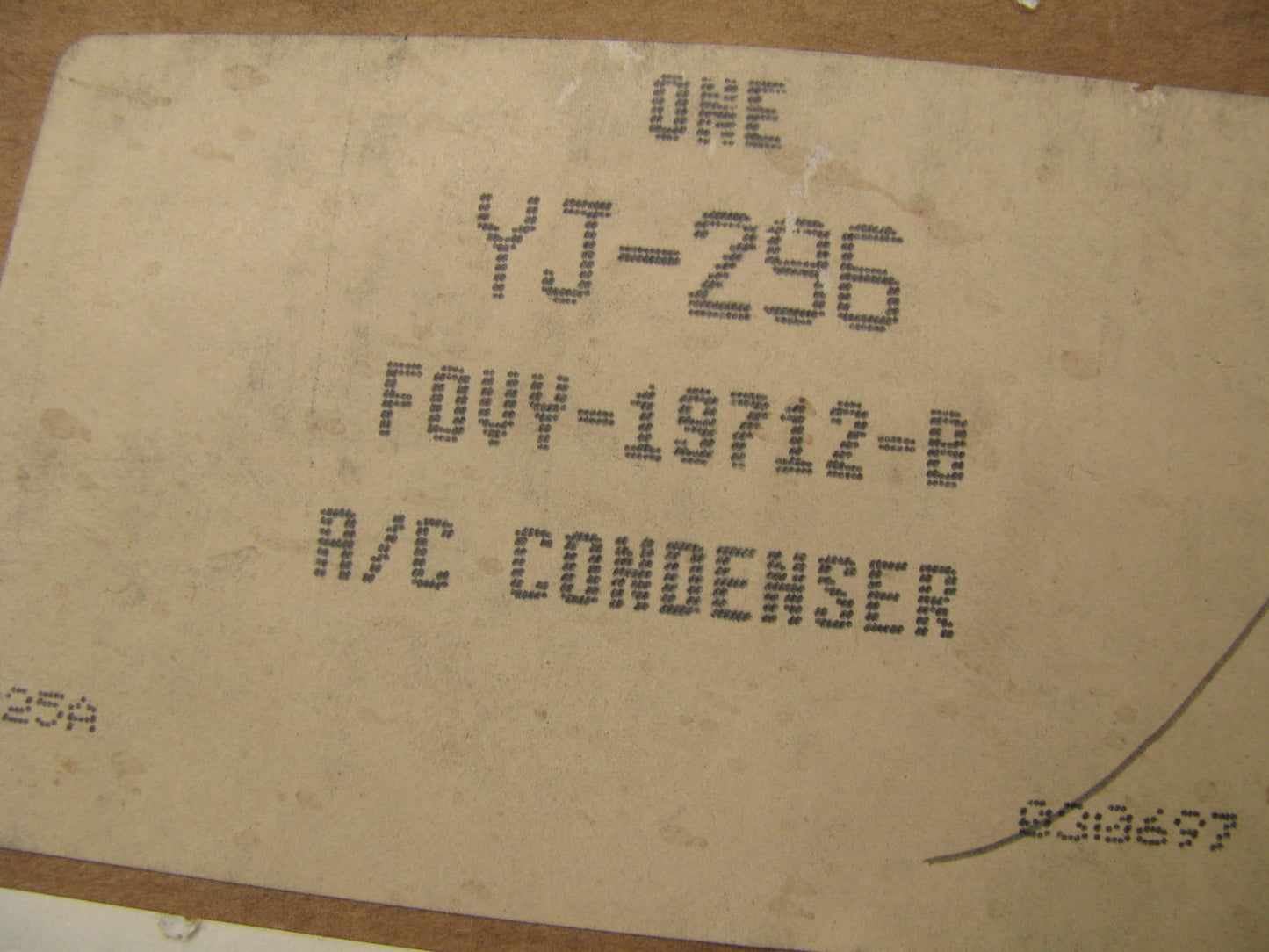 Motorcraft YJ-296 A/C Condenser Assembly - F0VY-19712-B