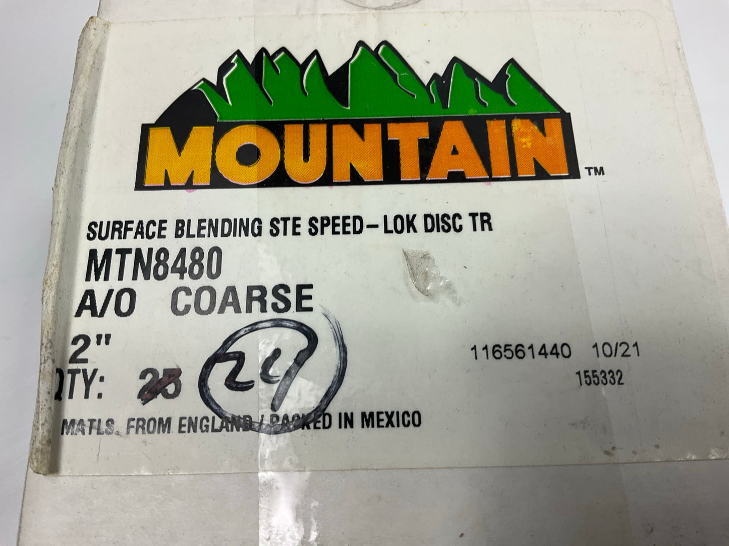 (24) Mountain MTN8480 COARSE 2'' Twist & Lock Surface Prep Blending Discs
