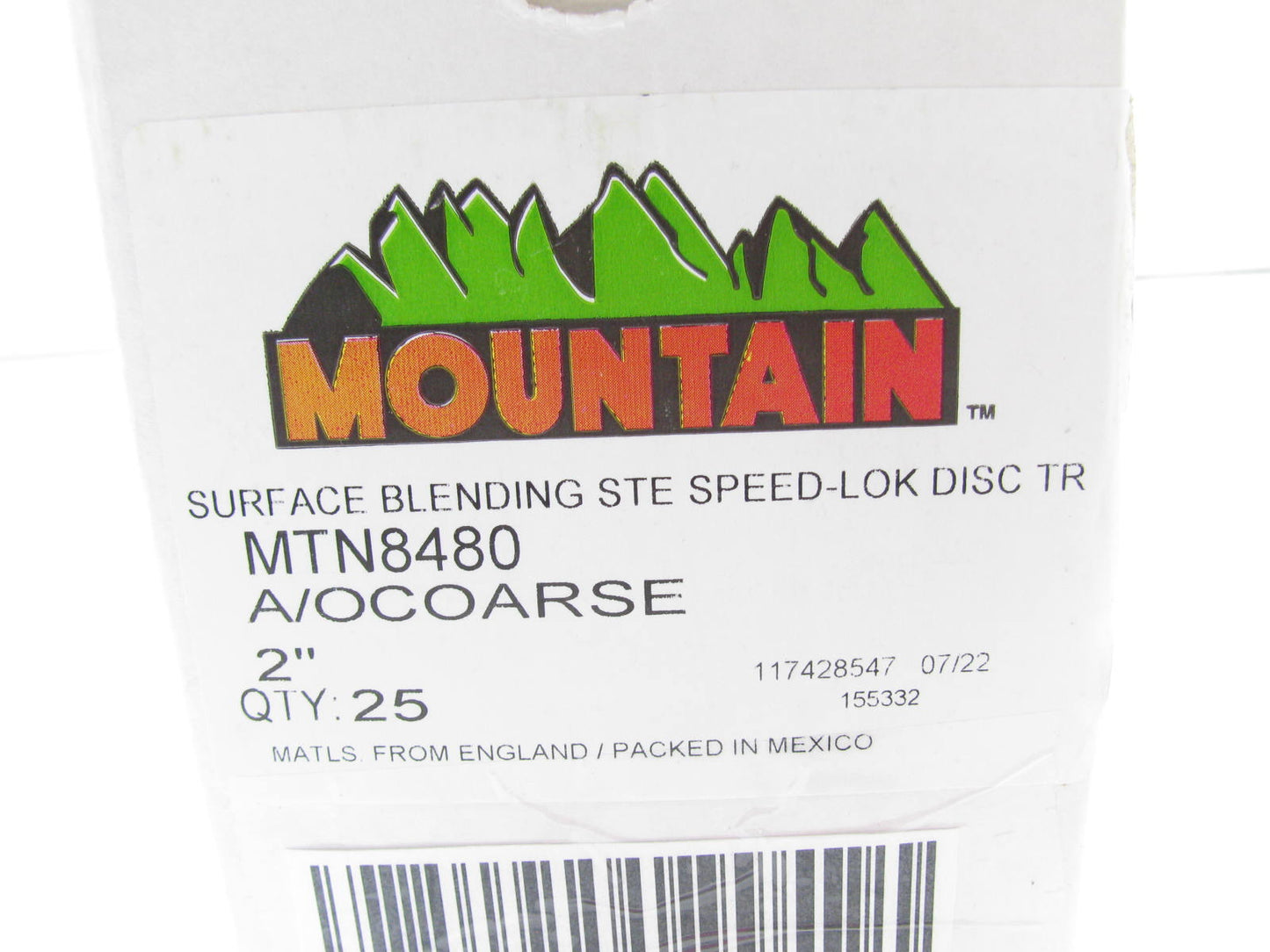(25 Pcs) Mountain MTN8480 2'' Twist & Lock Surface Prep Blending Discs COARSE