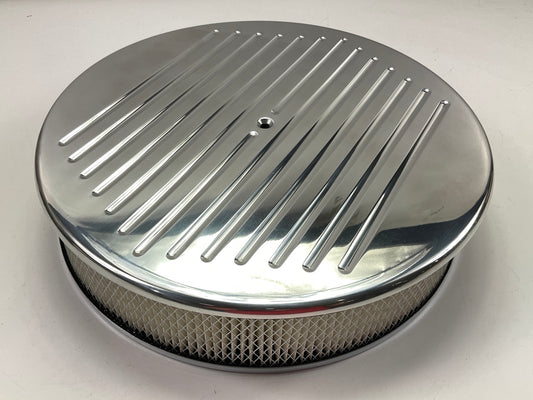 Mr Gasket 9161G Chrome Aluminum Easy-Flow Air Cleaner & Filter, 14 X 3 Inch