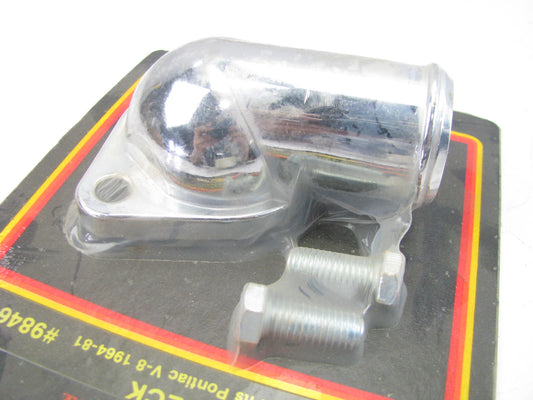 Mr Gasket 9846 Chrome Coolant Water Outlet W/ O-Rings for Pontiac 1964-1981 V8