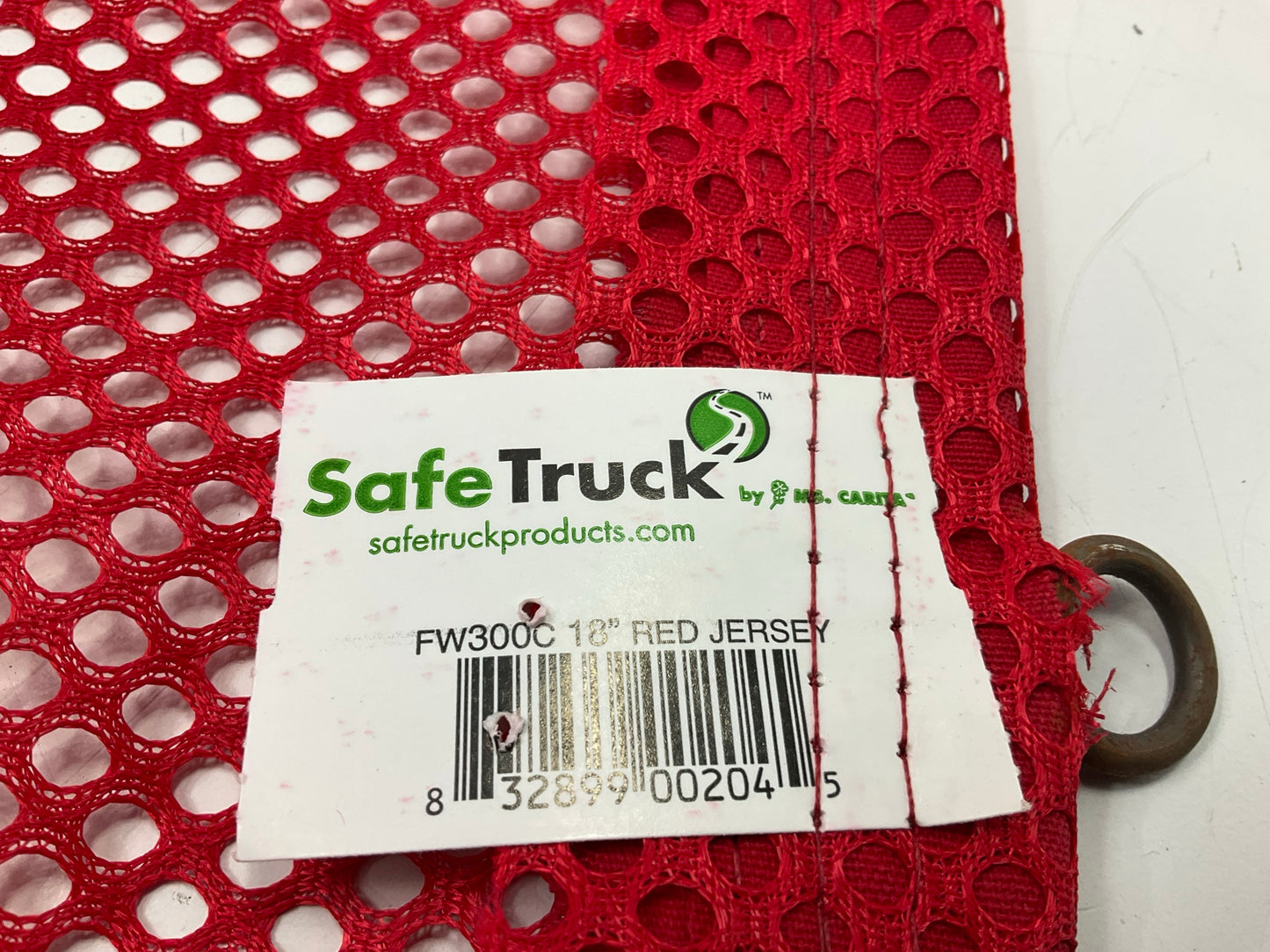 Ms Carita Safe Truck FW300C 18''x18'' Jersey Red Mesh Safety Flag W/ Wire Loop