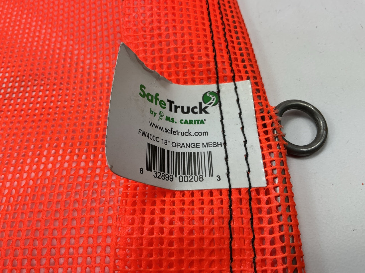 (10) Ms Carita Safe Truck FW400C Orange Mesh Flag Wire Hook, 18'' Mesh Flag