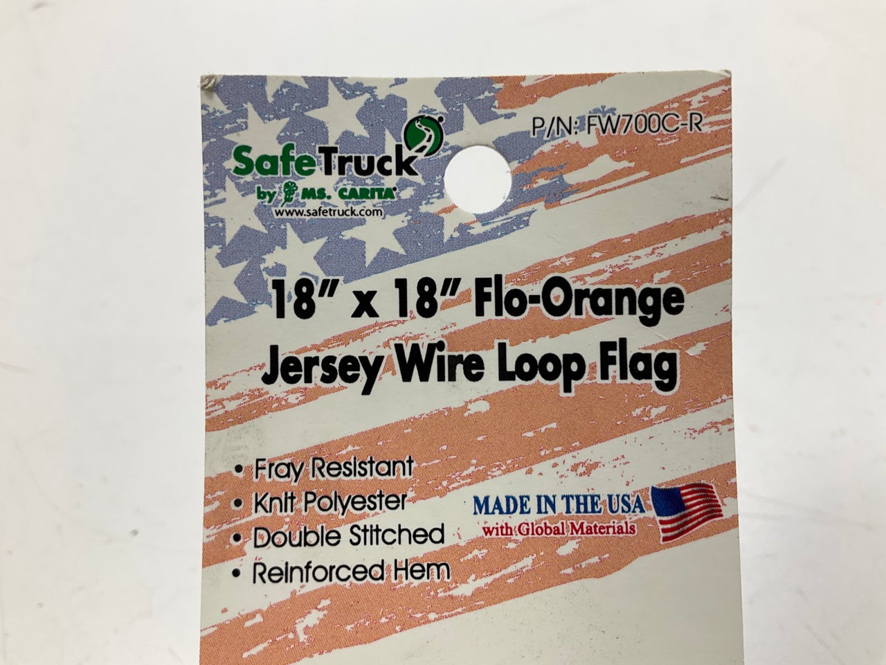 Ms Carita FW700C-R 18'' X 18'' Fluorescent Orange Jersey Flag, Double Stitched