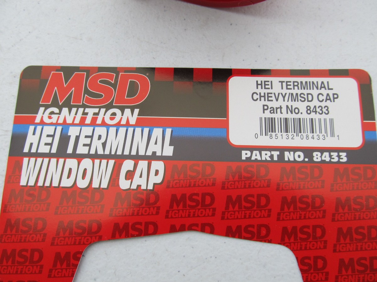 MSD 8433 Red, V8 Distributor Cap With HEI Terminals And Spark Plug Wire Retainer