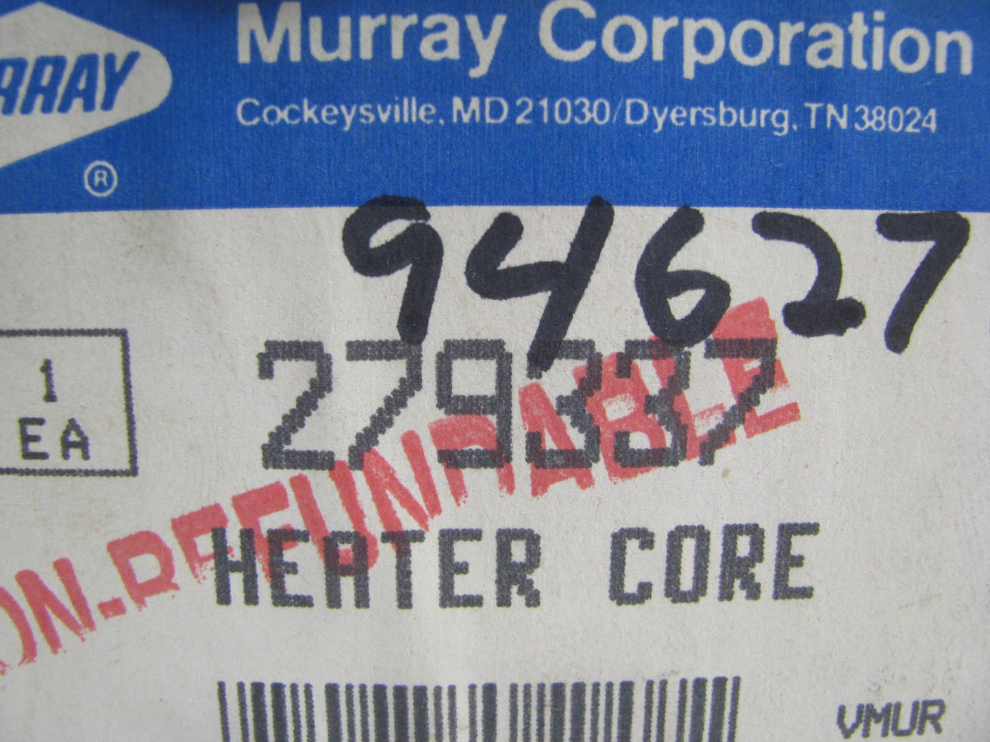 Murray 279337 HVAC Heater Core For 1979-1980 Pinto