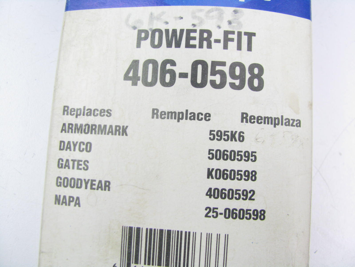 Napa 25-060598 Serpentine Belt - 0.84'' X 60.396'' - 6 Ribs