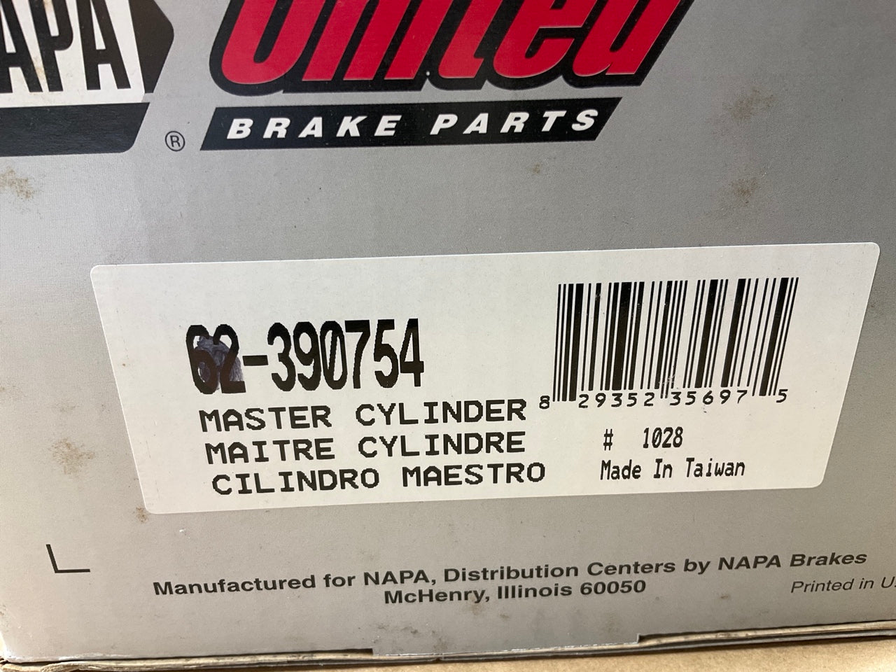 Napa 390754 Brake Master Cylinder For 2002-2006 Toyota Camry, 2004-08 Solara