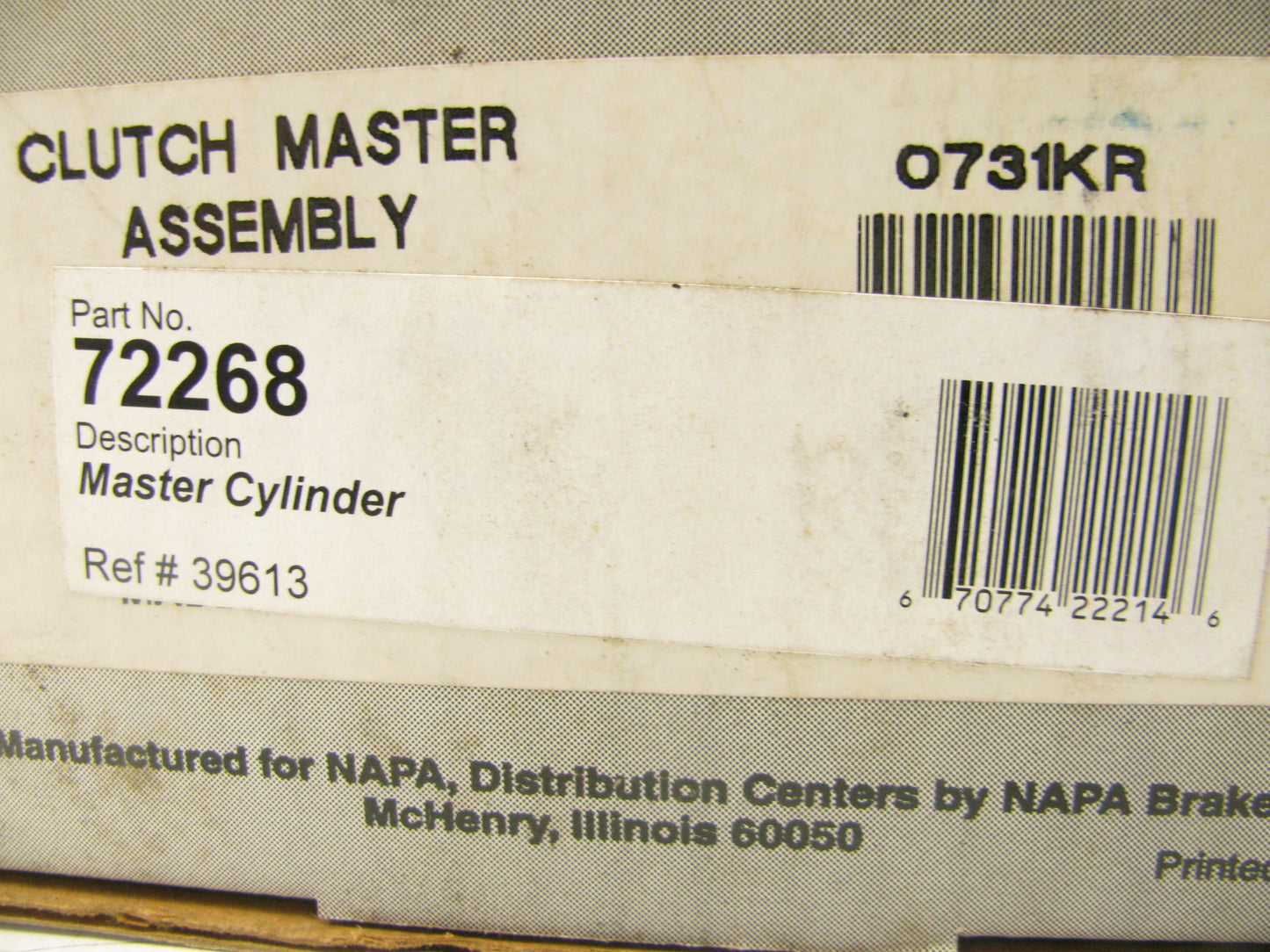 Napa 39613 Clutch Master Cylinder 1983-1985 Toyota Corolla 1986-1987 Celica