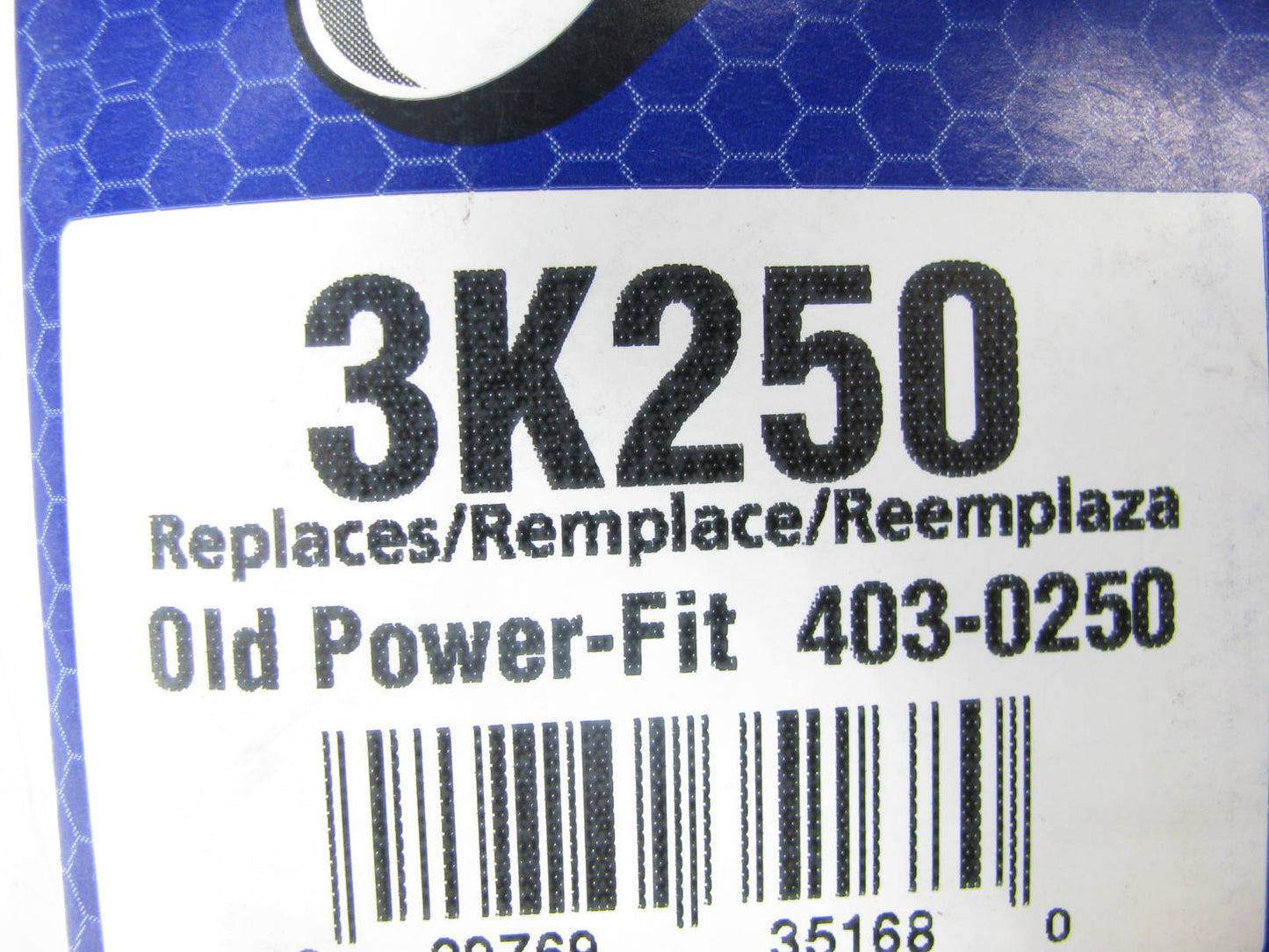 Napa 3K250 Serpentine Belt - 0.42'' X 25.0'' - 3 Ribs