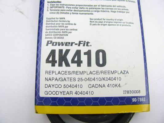 Napa 4K410 Serpentine Belt - 0.56'' X 41.00'' - 4 Ribs