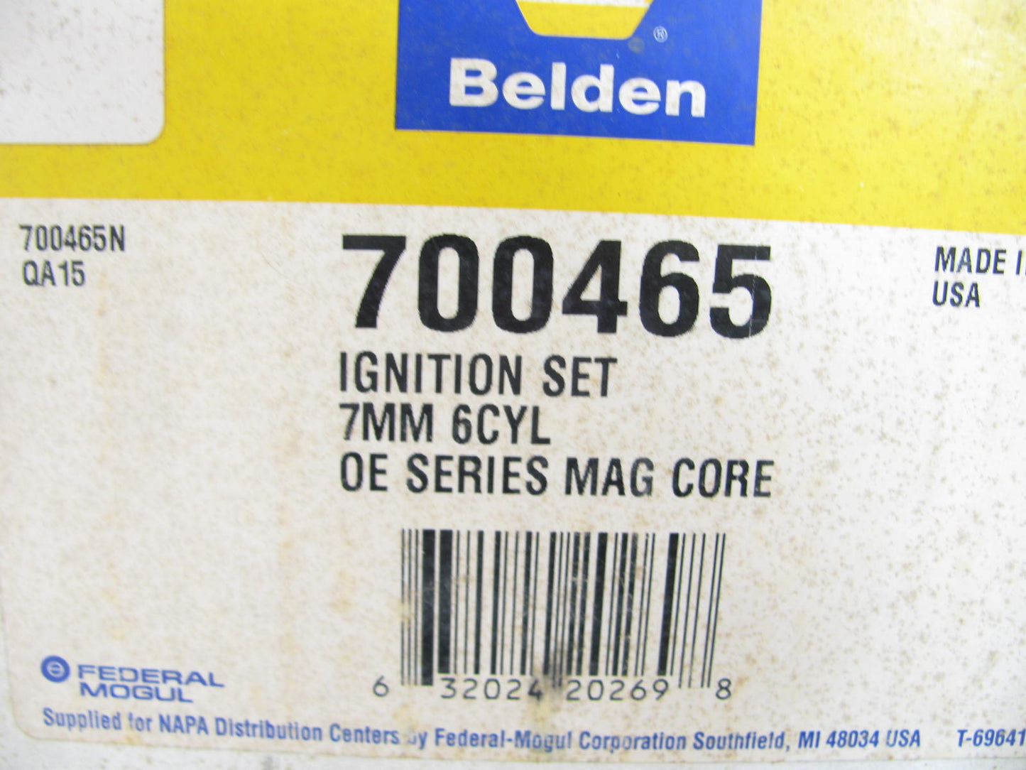 Napa 700465 Ignition Spark Plug Wire Set For 1986-1992 Toyota 3.0L-L6