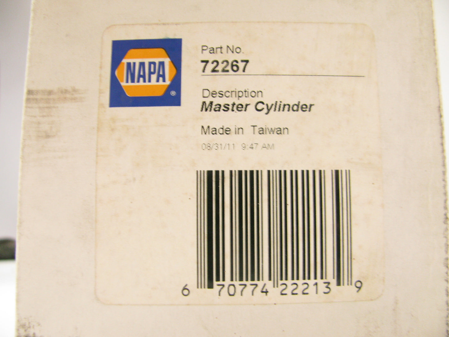 Napa 72267 Clutch Master Cylinder 1987-1991 Toyota Camry 1990-1991 Lexus ES250