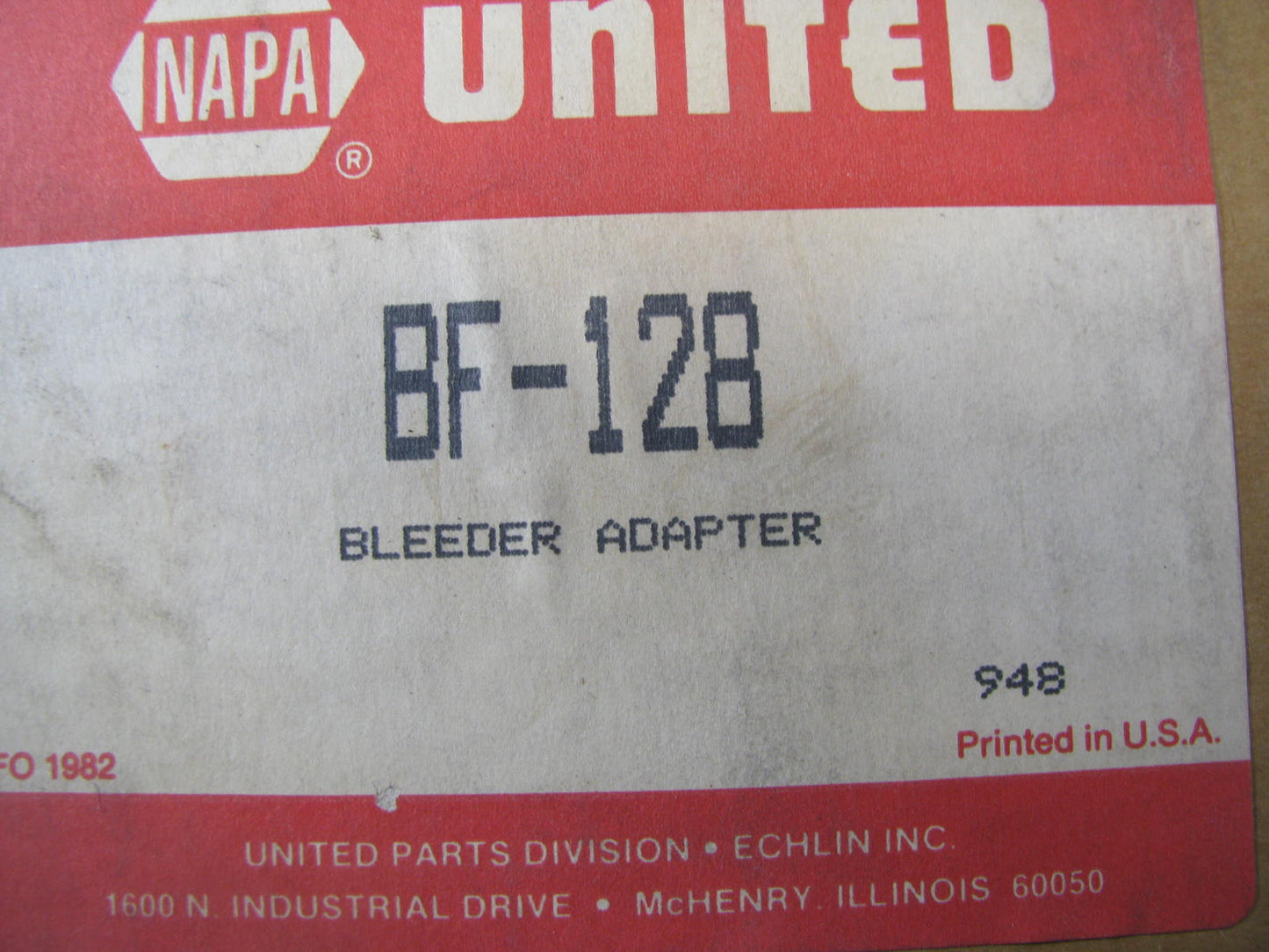 Napa BF-128 KENT MOORE J-37115 Brake Bleeder Adapter For GM ABS PM III