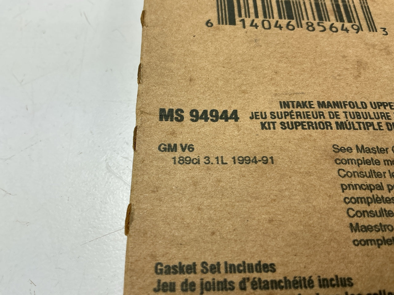 Napa MS94944 Upper Intake Plenum Gasket Set 1991-1994 Chevy Buick GM 3.1L V6