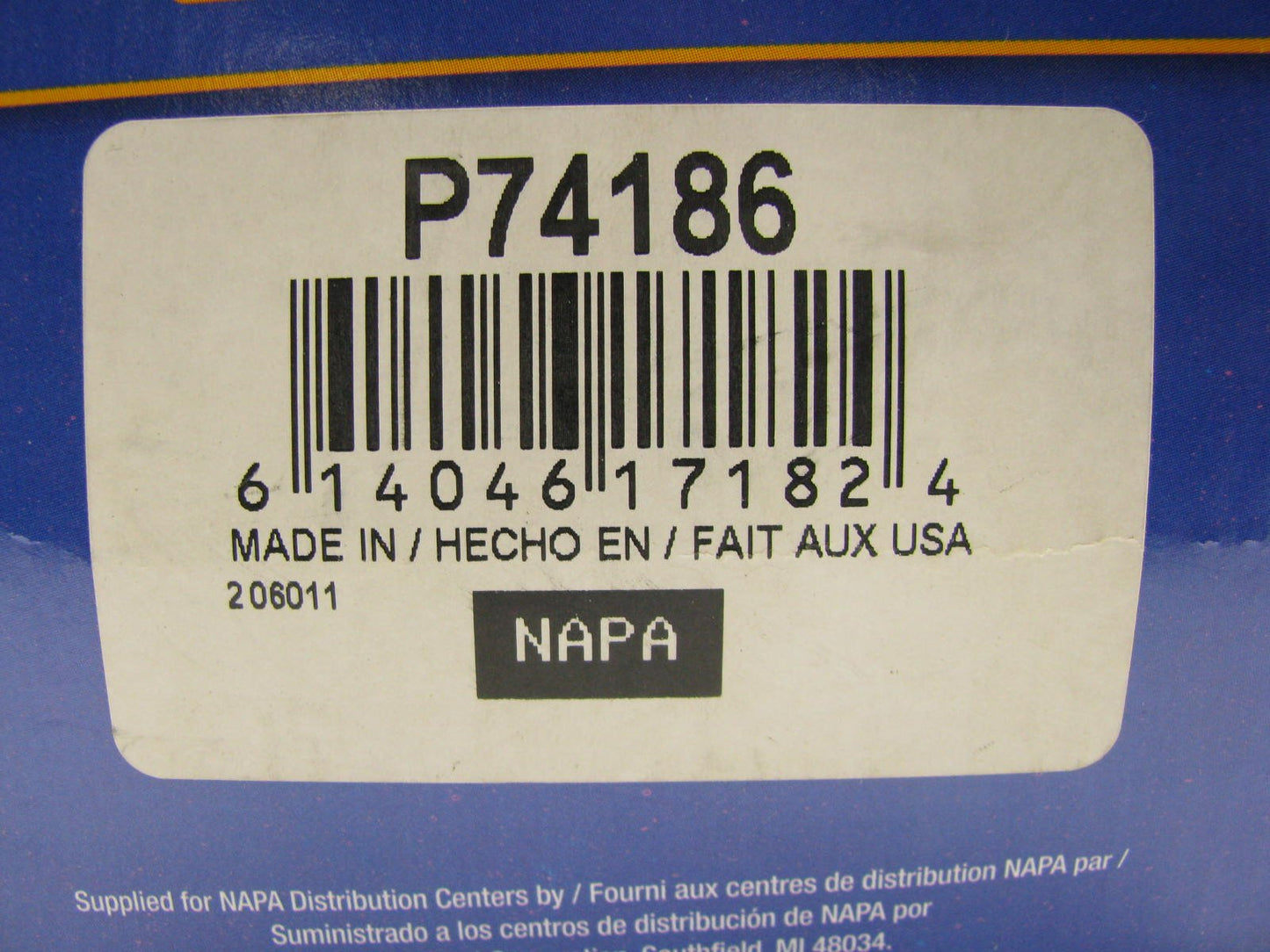 New Napa P74186 Electric IN-TANK Fuel Pump