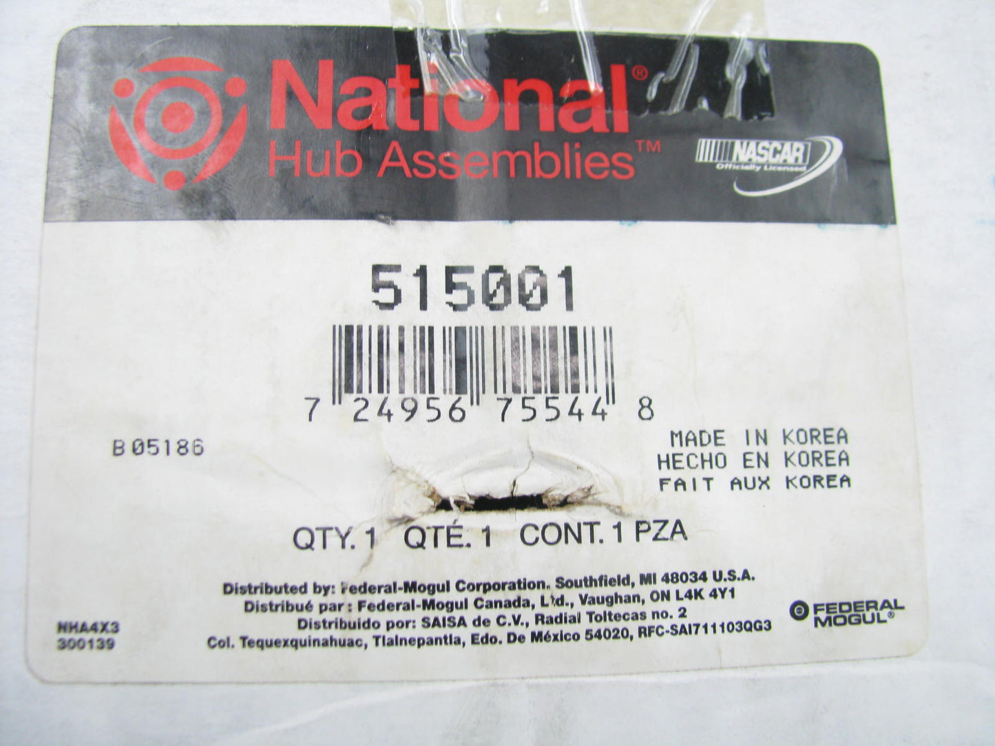National 515001 Front Wheel Hub Bearing (6-LUG) 4X4 4-WD