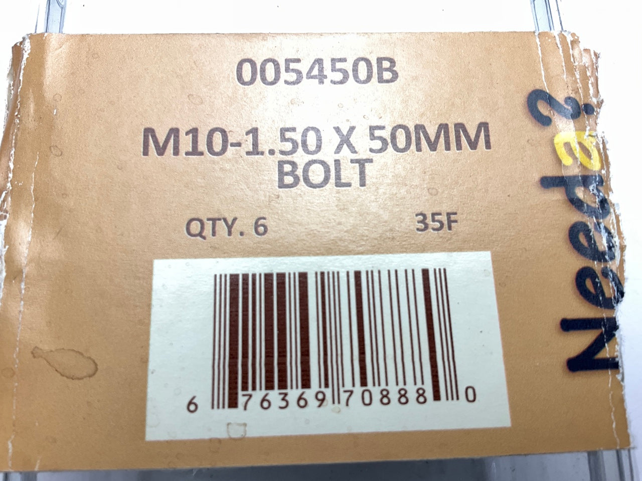 Needa 005450B M10-1.50 X 50MM Bolt - 6 Pack