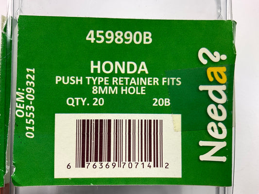 Needa 459890B Bumper Cover Splash Shield Push Retainer Clips 8mm Hole, 20 PACK