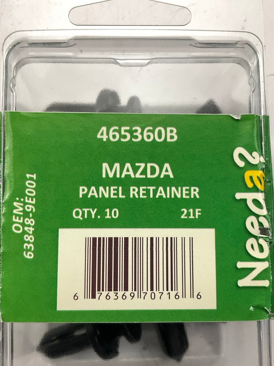 Needa 465360B Bumper Cover Trim Panel Retainer Clips, 10 Pcs, 63848-9E001