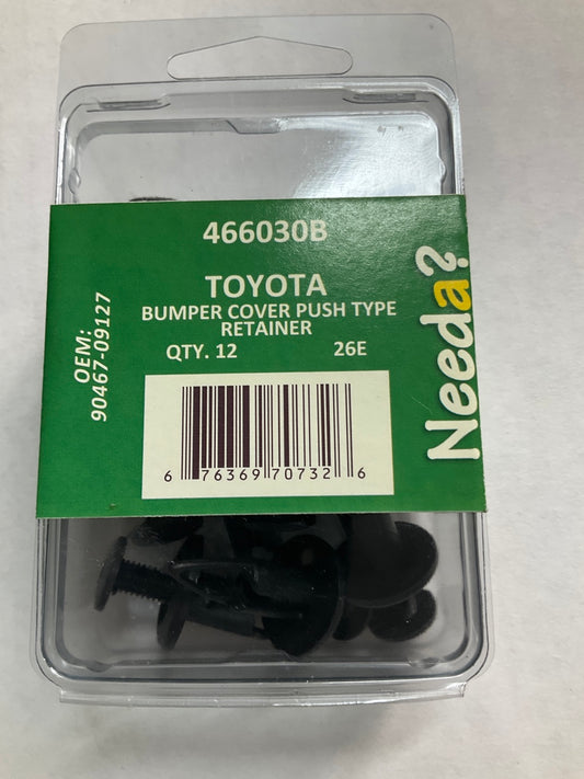 Needa 466030B Bumper Cover & Mud Flaps Trim Panel Retainer Clips, 12 Pieces