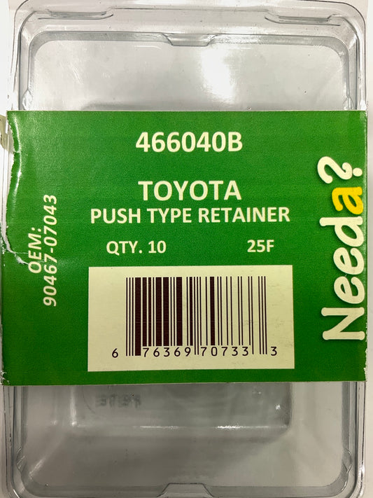 10 PCs Needa 466040B Cowl Vent Panel Push Type Retainer Clips, 7mm Hole, Toyota