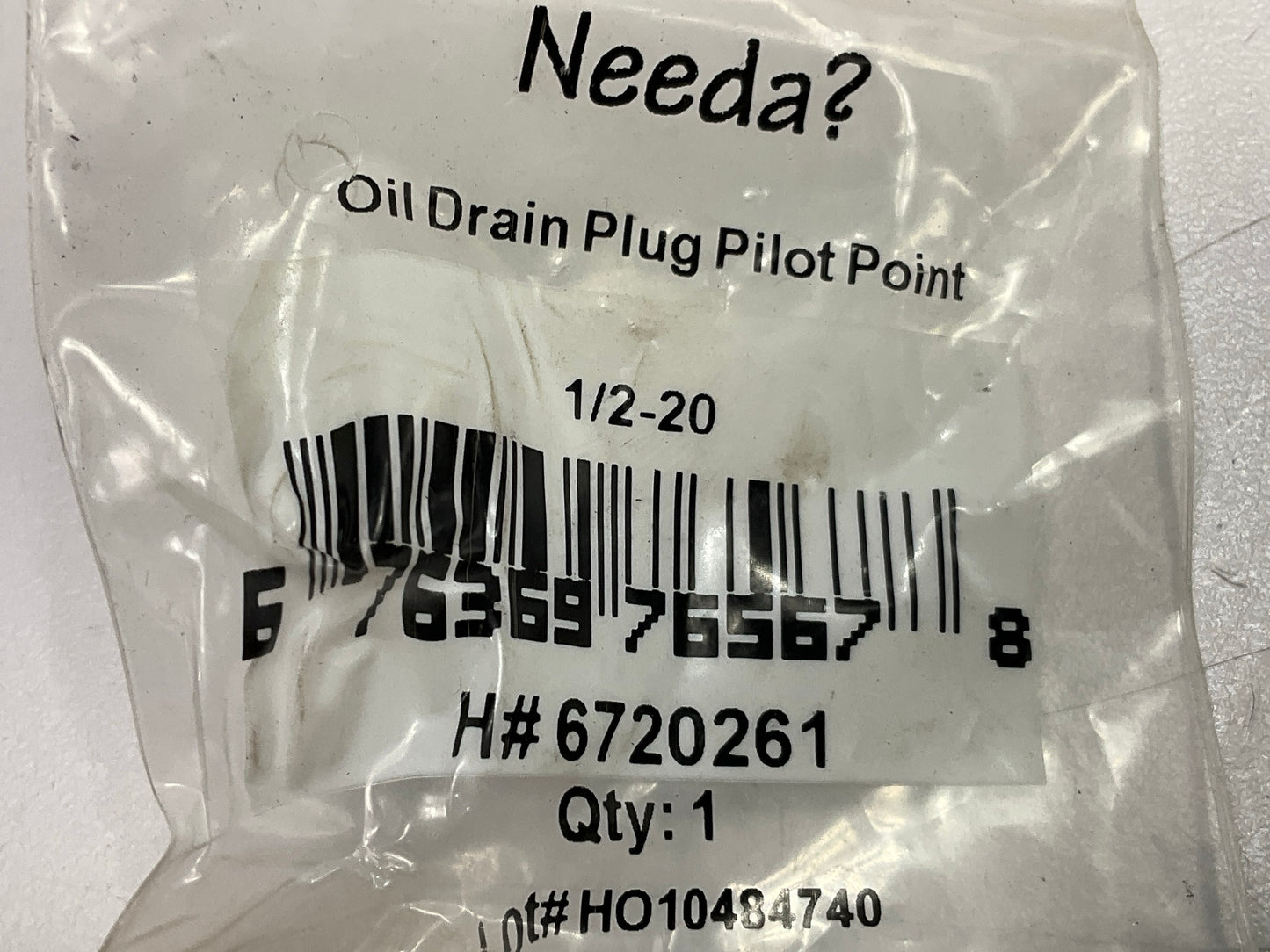 Needa 6720261 Oil Drain Plug - 1/2''-20; PILOT POINT
